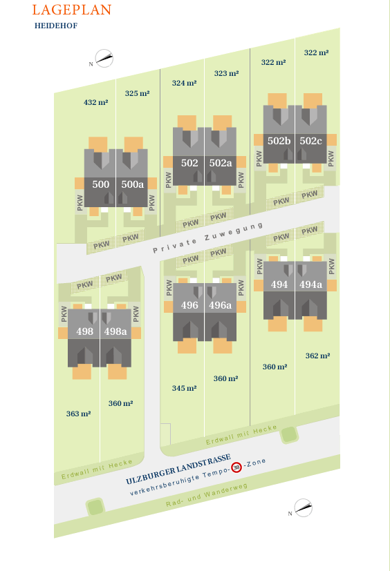 Lageplan - Doppelhaushlften in Hamburg Quickborn-Heide von Pohl & Prym