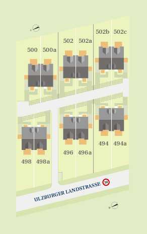 Lageplan klein - Heidehof Hamburg Quickborn-Heide - Doppelhaushlften von Pohl & Prym